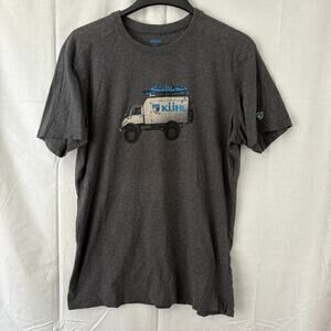 Kuhl Wildfibre T Shirt Organic Cotton MOG Truck Kayak Surfboard Gray Size Large